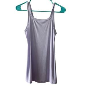 NEW Girl’s All In Motion Purple Ribbed Long Tank XL with double straps